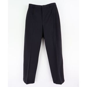 Rafaella Dress Pants High Rise Womens 12 Black Polyester Flat Front Straight Leg